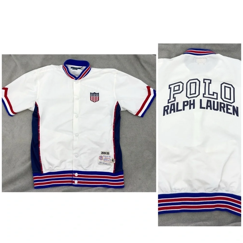 Polo Ralph Lauren Warm Up Shirt Mens Small Shield Jacket Classic Fit Preppy USA